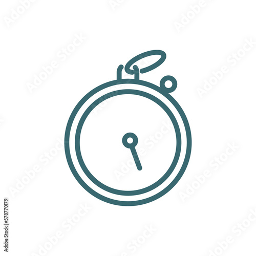 stopwatch running icon. Thin line stopwatch running icon from technology collection. Outline vector isolated on white background. Editable stopwatch running symbol can be used web and mobile