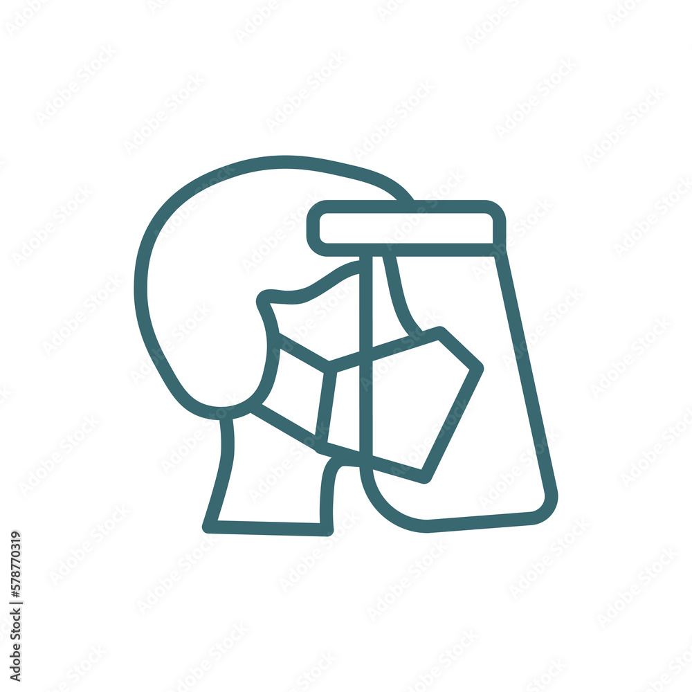 face shield icon. Thin line face shield icon from technology collection. Outline vector isolated on white background. Editable face shield symbol can be used web and mobile