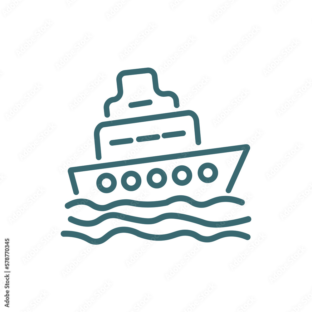 ferry signs icon. Thin line ferry signs icon from transportation collection. Outline vector isolated on white background. Editable ferry signs symbol can be used web and mobile ferry signs icon. Thin line ferry signs icon from transportation collection. Outline vector isolated on white background. Editable ferry signs symbol can be used web and mobile