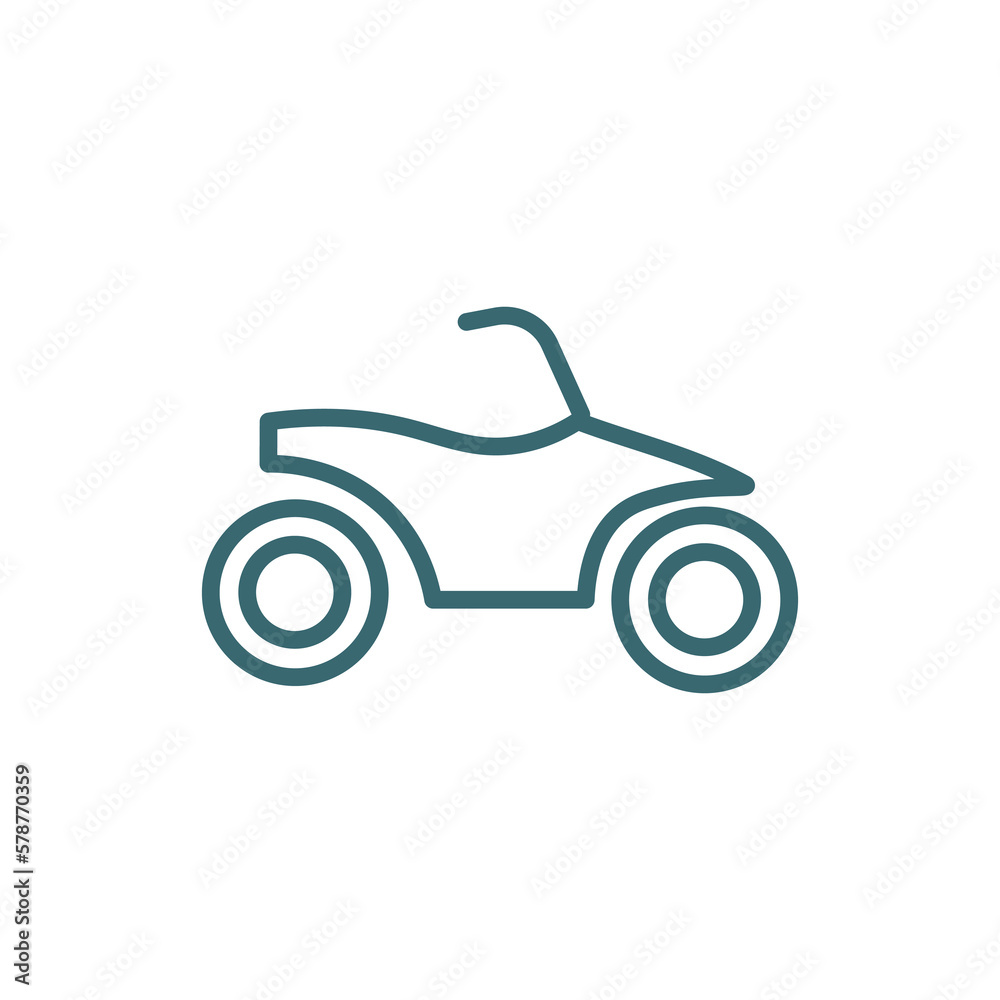 quad bike sign icon. Thin line quad bike sign icon from transportation collection. Outline vector isolated on white background. Editable quad bike sign symbol can be used web and mobile quad bike sign icon. Thin line quad bike sign icon from transportation collection. Outline vector isolated on white background. Editable quad bike sign symbol can be used web and mobile