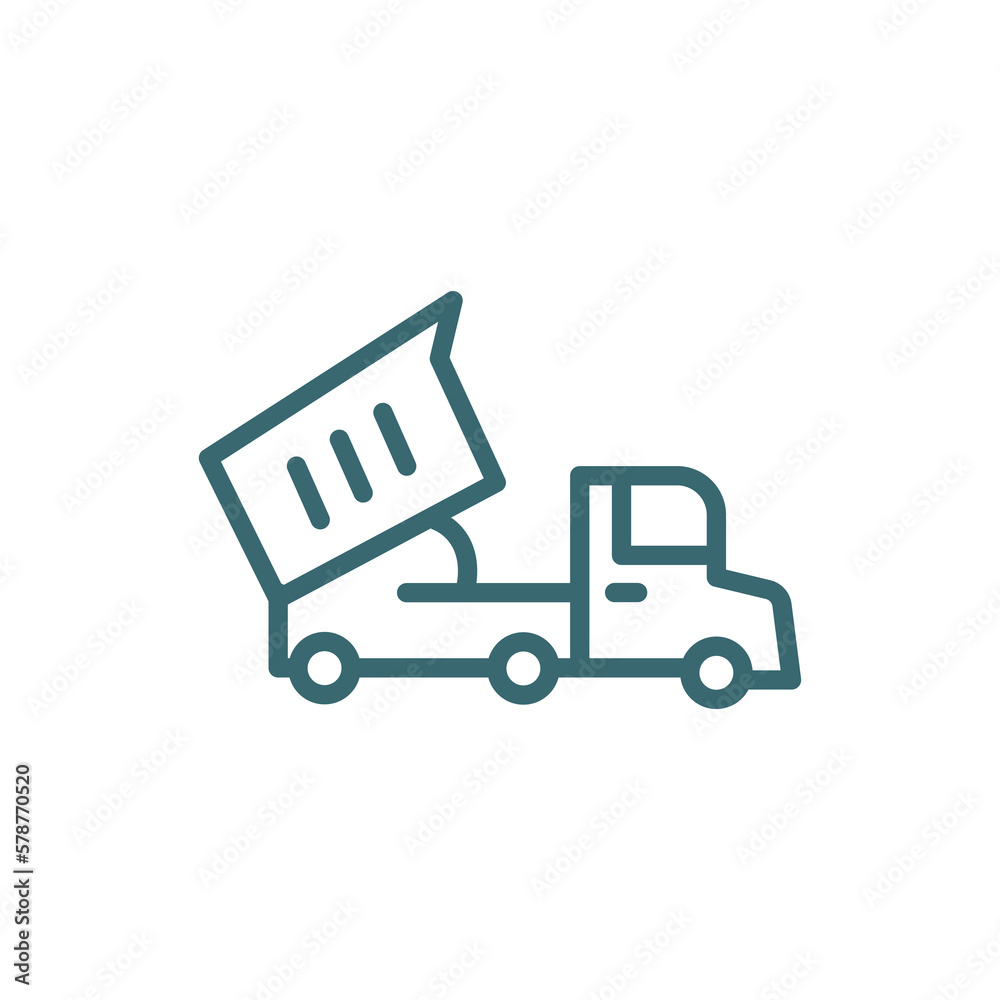 heavy vehicle icon. Thin line heavy vehicle icon from transportation collection. Outline vector isolated on white background. Editable heavy vehicle symbol can be used web and mobile heavy vehicle icon. Thin line heavy vehicle icon from transportation collection. Outline vector isolated on white background. Editable heavy vehicle symbol can be used web and mobile