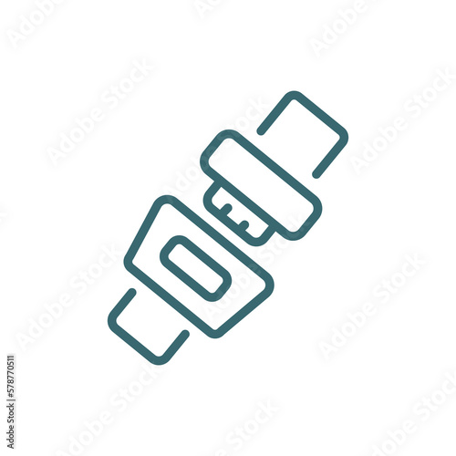 seatbelt icon. Thin line seatbelt icon from transportation collection. Outline vector isolated on white background. Editable seatbelt symbol can be used web and mobile