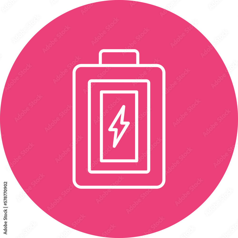 Battery Multicolor Circle Line Inverted Icon Battery Multicolor Circle Line Inverted Icon