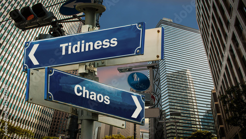 Street Sign to Tidiness versus Chaos photo