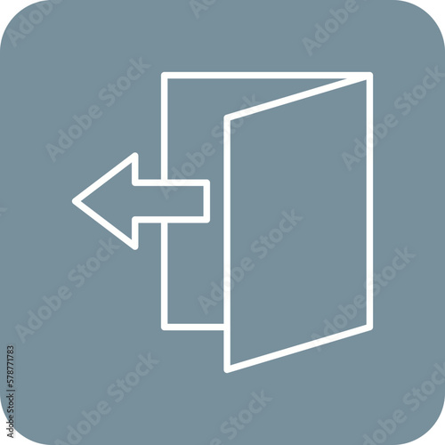 Logout Multicolor Round Corner Line Inverted Icon
