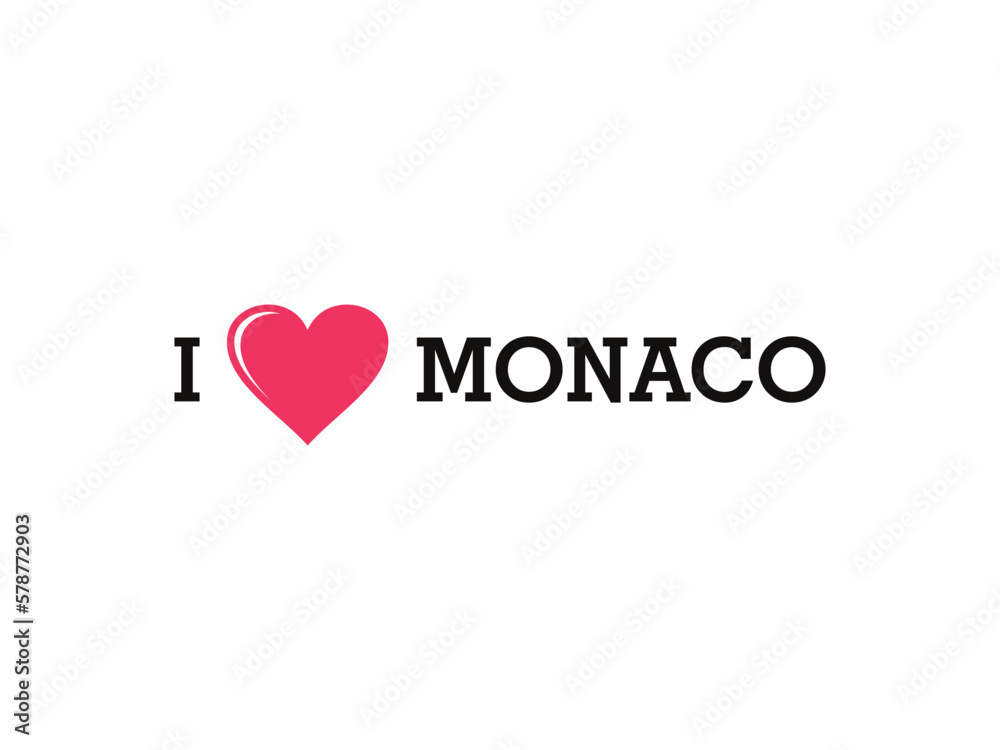 I Love Monaco Vector Template