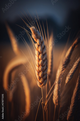 Close Up Image of a Wheat created with Generative AI Technology