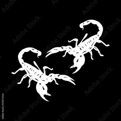 vector illustration of two scorpion silhouettes
