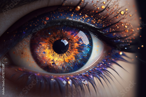 Hyper Realistic Woman Eye created with Generative AI Technology