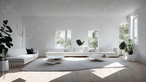 modern interior on living room with sofa seat   generative art by A.I