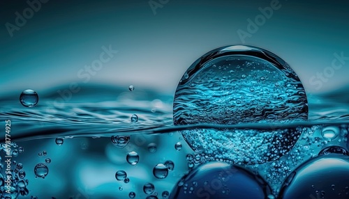  a close up of water bubbles and bubbles in the water. generative ai