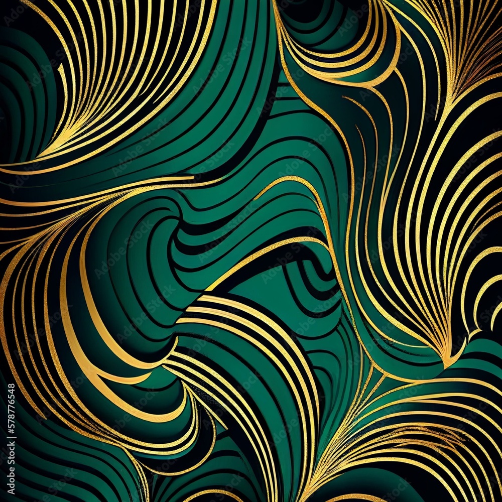 Green and Gold seamless background