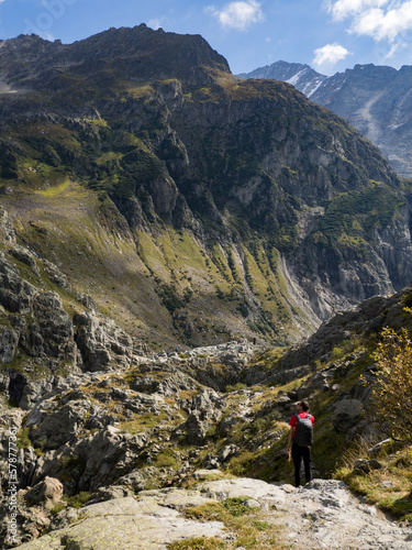 hiking in the mountains