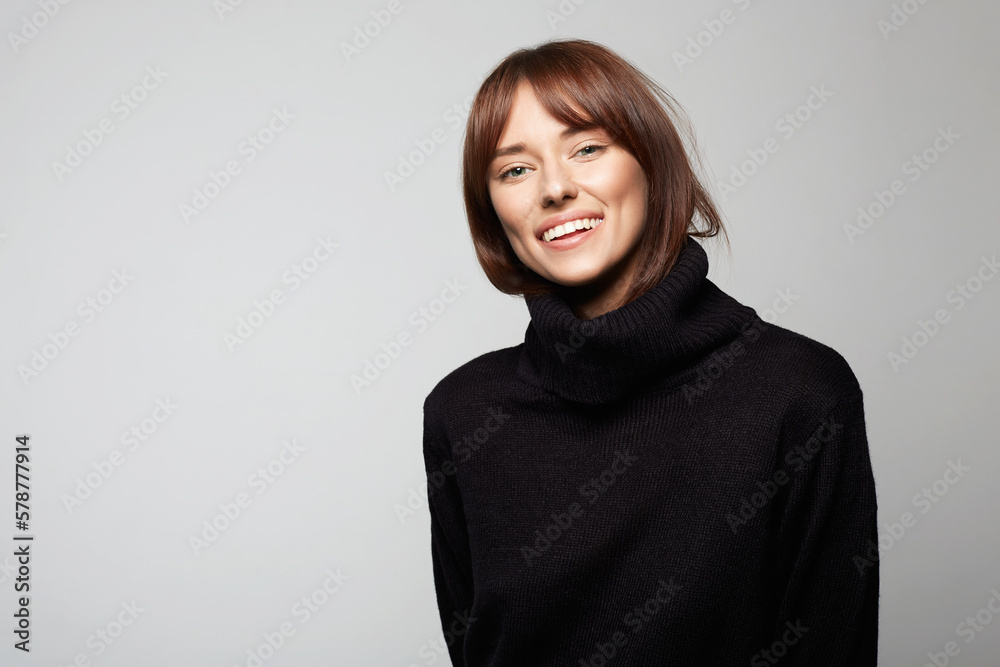 Happy young woman portrait. Beautiful smiling Lady Happy young woman portrait. Beautiful smiling Lady