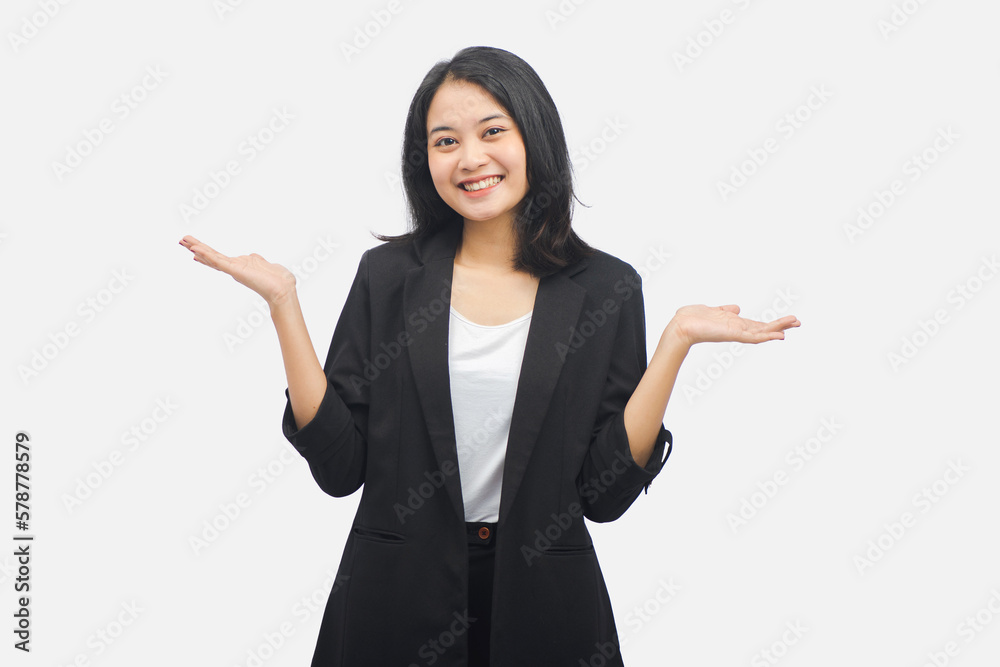 Young Business Woman Happy Isolated Young Business Woman Happy Isolated