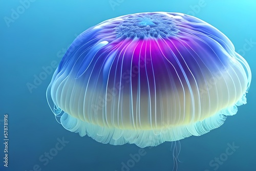 Jellyfish In The Sea Technology. Generative AI © Pixel Matrix