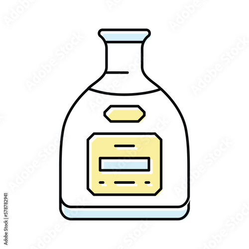 tequila glass bottle color icon vector illustration