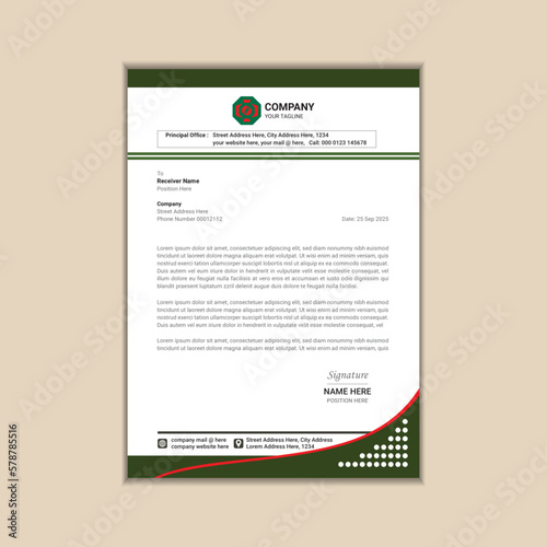 Corporate business letterhead a4 size with bleed vector design.