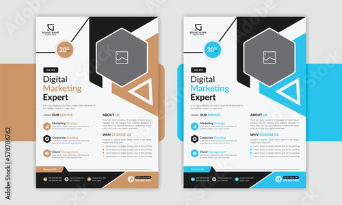 Clean and Simple Corporate Flyer.  Modern Corporate Flyer Design. Sophisticated Business Marketing Flyer.  Professional Marketing Flyer for Businesses photo