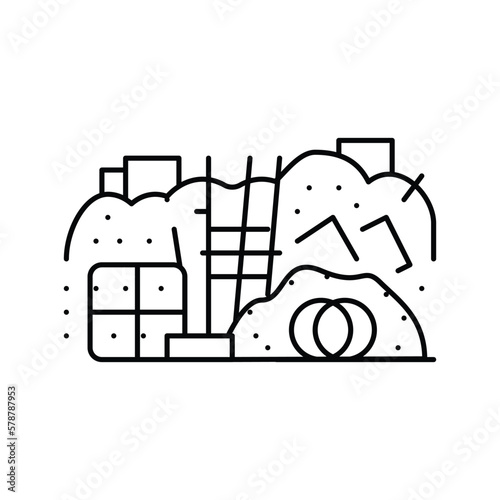 scrap steel steel production line icon vector illustration