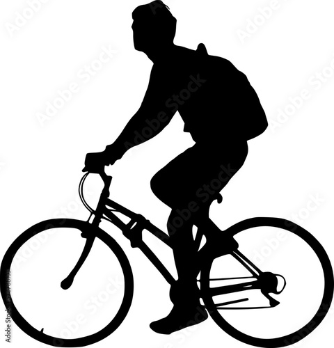silhouette of a cyclist on a bicycle