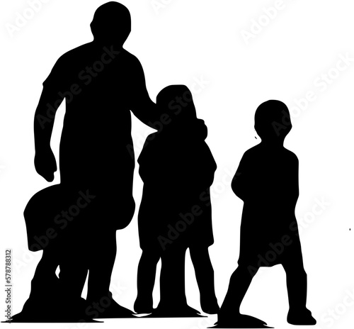 silhouettes of family
