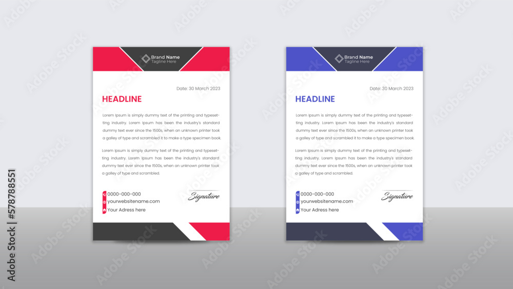 New Professional letterhead template design 2024 for business project.Simple And Clean Print Ready Design, Creative & Clean corporate letterhead bundle.Creative abstract professional informative Cover
