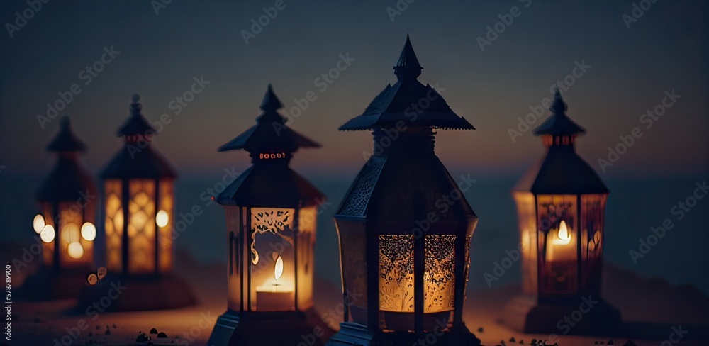 closeup of Ramadan lanterns Ramadan Kareem
closeup of Ramadan lanterns Ramadan Kareem