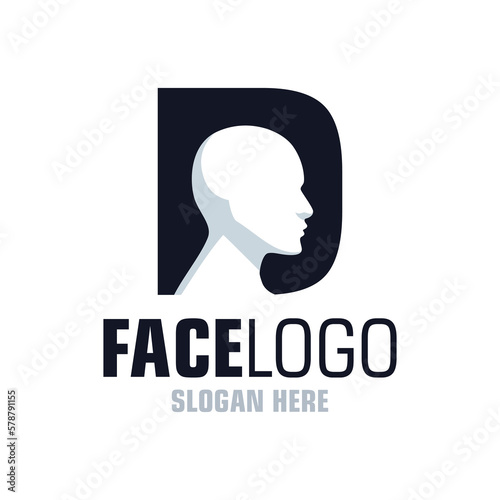 Letter D Face Logo Design Template Inspiration, Vector Illustration.