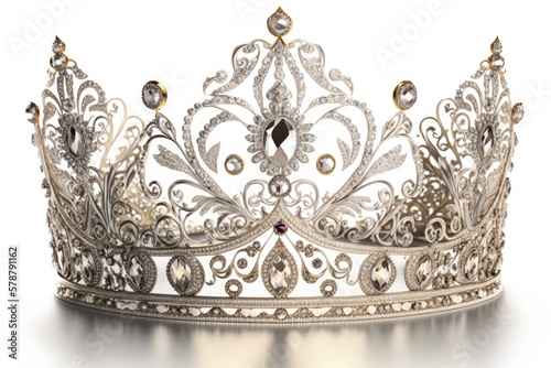 Image of the Miss Crown Competition Isolated on White. Generative AI