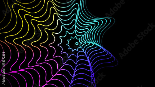 Polygon rotation concentric multicolored abstract hypnotic background. 