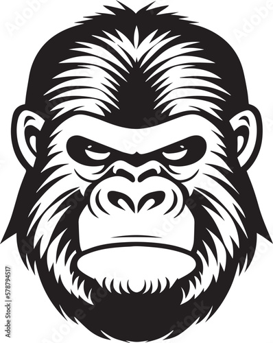 Gorilla head  gorilla face icon  SVG  Vector  Illustration 