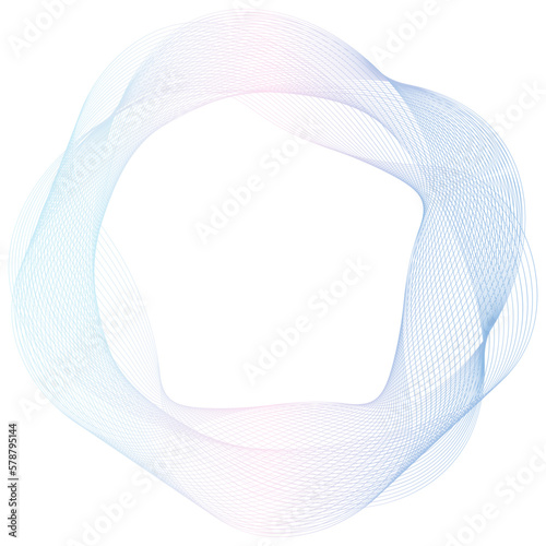 Abstract pink and blue circle wave frame background. Vector illustration.	