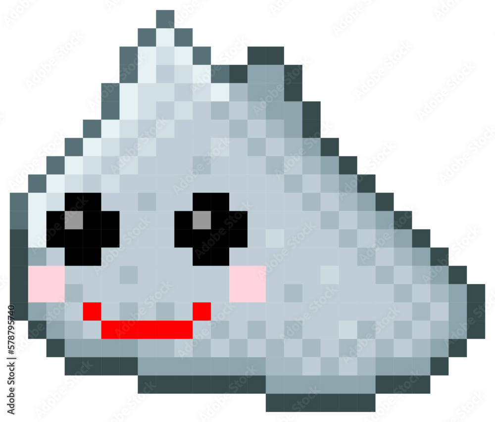 Smile shape icon pixel art. Vector illustration. Smile shape icon pixel art. Vector illustration.