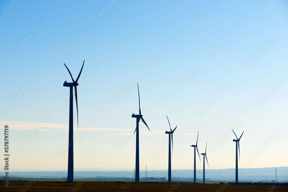 Fototapeta premium Wind turbines generators for renewable electricity production
