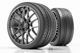 A set of summer car tires. AI generated image