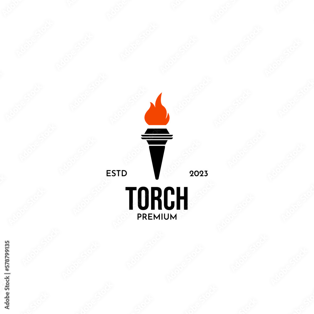 Flat torch logo fire design vector illustration Flat torch logo fire design vector illustration