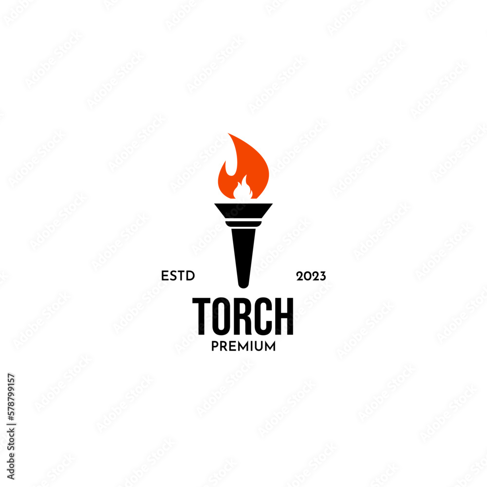 Flat torch logo fire design vector illustration Flat torch logo fire design vector illustration
