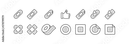 Plaster icon set. Wound protection, wound dressing vector desing. photo
