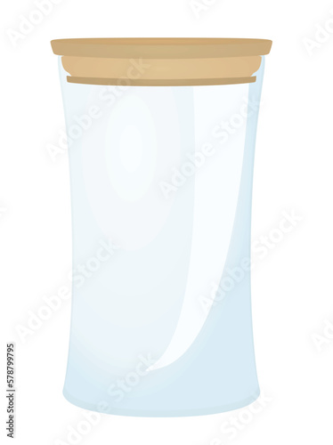 Empty glass container. vector illustration