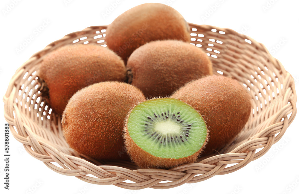 Kiwi fruits in a basket
