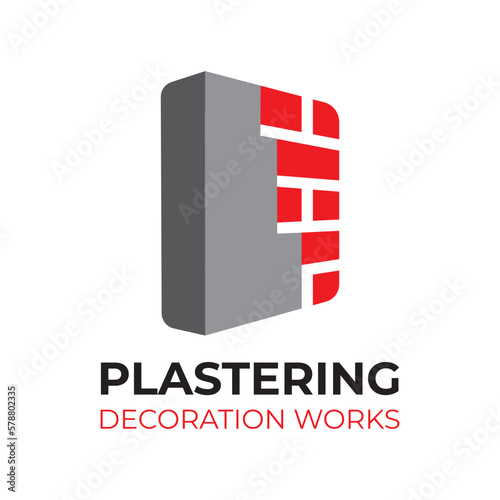 Vector set of plastering finishing company logos