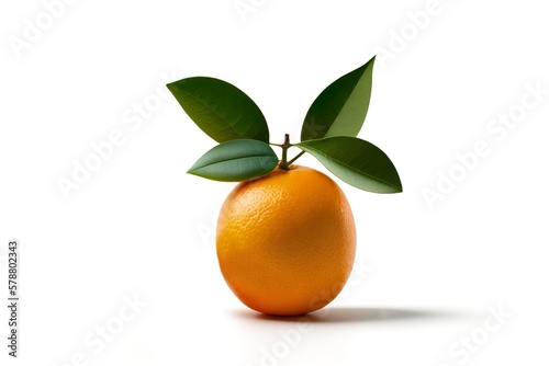 Orange on white background. Generative AI illustration