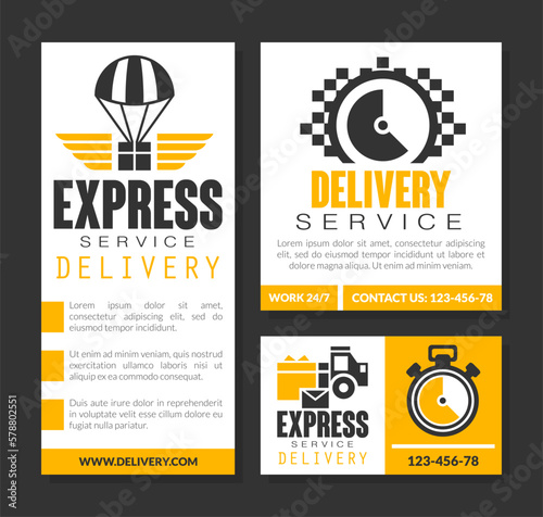 Express Delivery Service Flyer Design and Layout Vector Template