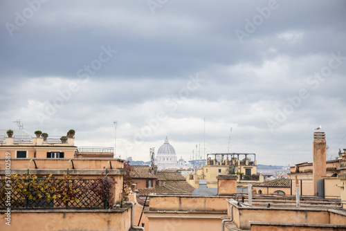 Cityscape of Rome with St.Patrick church in the background, Italy