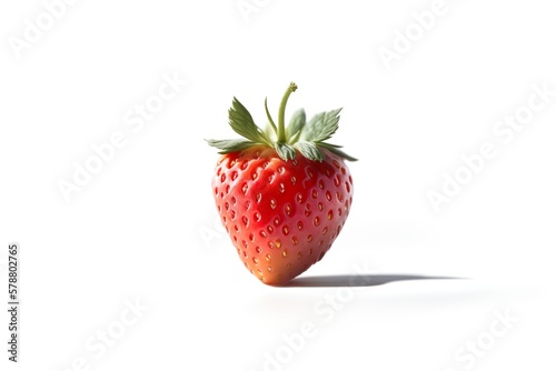 Strawberry on white background. Generative AI illustration
