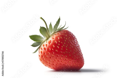 Strawberry on white background. Generative AI illustration
