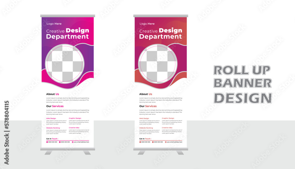 Modern Business Roll-up banner design template, vertical, abstract background, pull-up design, modern x-banner, rectangle size. Stock vector. EPS Modern Business Roll-up banner design template, vertical, abstract background, pull-up design, modern x-banner, rectangle size. Stock vector. EPS
