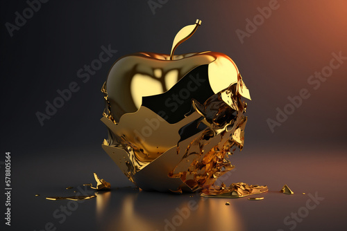 Kuszące  złote jabłko - Tempting golden apple, AI generated