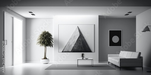 clean minimal house appartment white living room